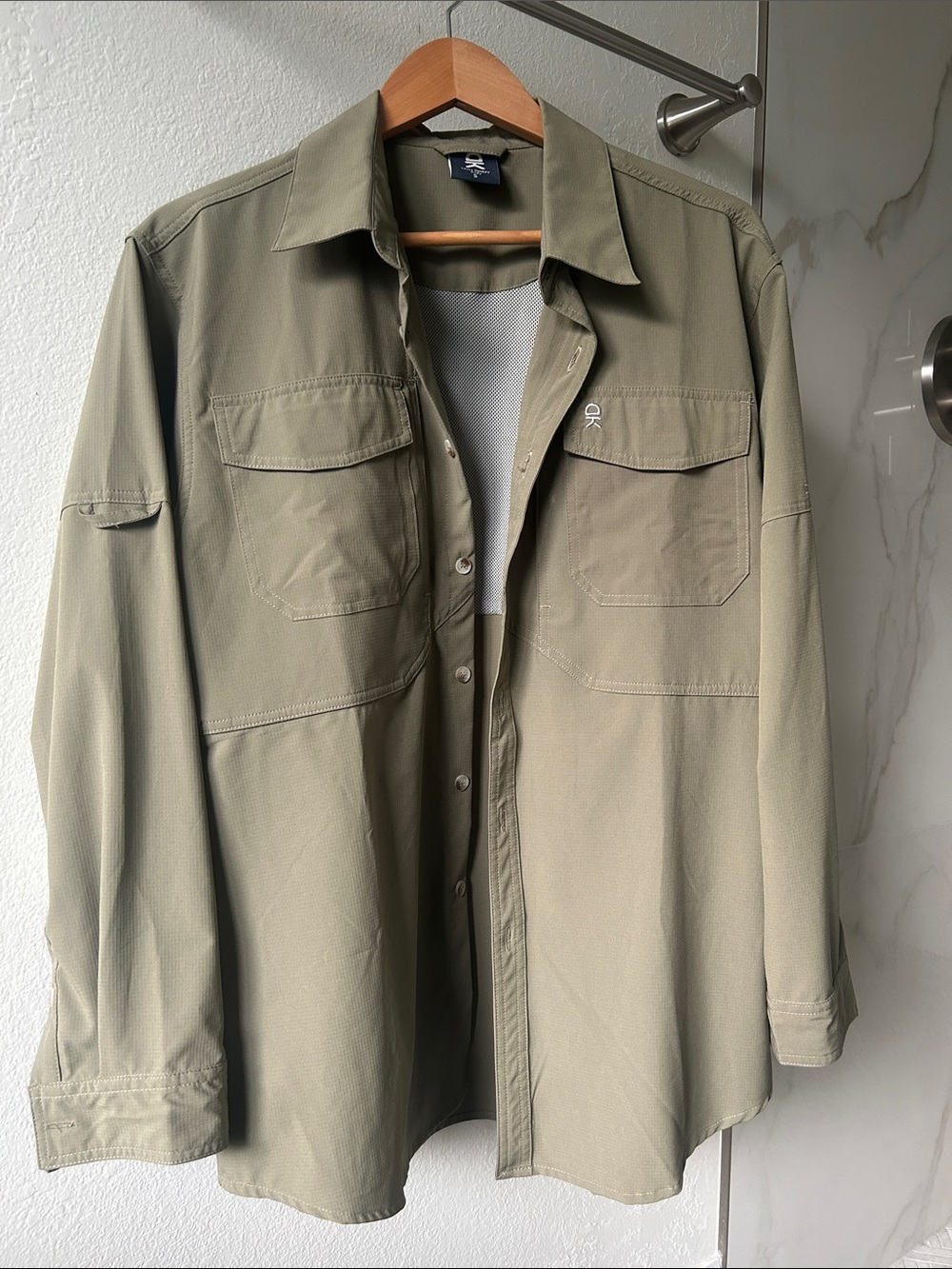 Light Olive Men's Military Utility Field Shirt Jacket